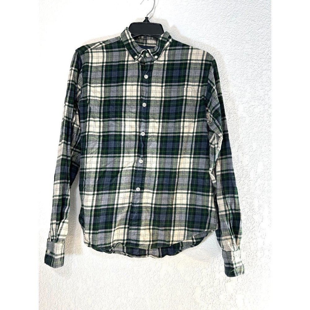 Class Club Modern Fit Womens Flannel Shirt Green/Blue Plaid Size 18/20
